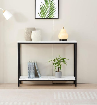 loglus Console Table for Entryway, Faux Marble MDF Sofa Table - Image 4