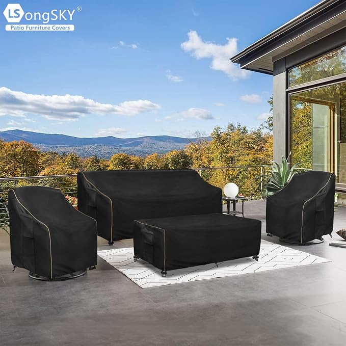Patio 3-Seater Sofa Cover, Outdoor Couch Cover Fits up to 85W x 38D x 35H Inches - Image 7