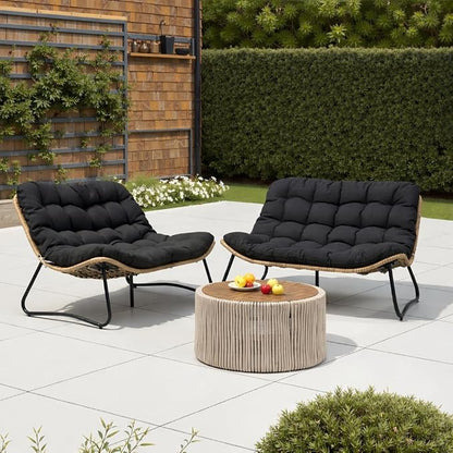 Crestlive Products Outdoor Loveseat 2PCS, Patio Conversation Set, All-Weather by CrestliveProducts