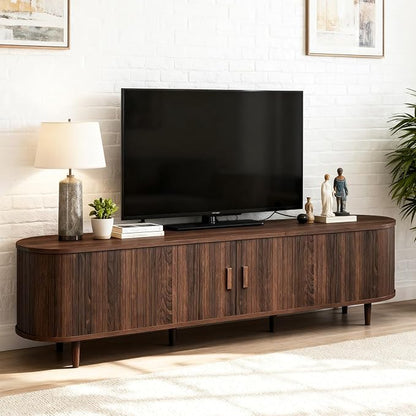70" Mid Century Modern TV Stand, Wood TV Consoles by Unknown