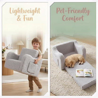 MOMCAYWEX Kids Sofa, 2-in-1 Flip-Out Foam Couch - Image 5