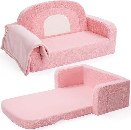 Foryoomi Extra Wide Kids Couch, 2-in-1 Soft Toddler Couch by Unknown