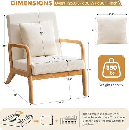 ELUCHANG Mid-Century Modern Accent Chair - Image 2