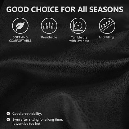 ANARACHON Loveseat Recliner Cover Leather Look Recliner Loveseat Covers - Image 4