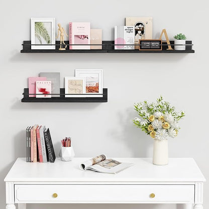 Forbena Black Floating Shelves for Wall, Bahtroom Wall Shelves Over Toilet - Image 6