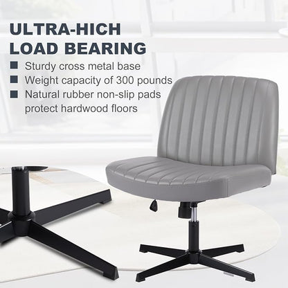 OLIXIS Criss Cross Legged Chairs Armless No Wheels Wide Seat Height Adjustable - Image 8