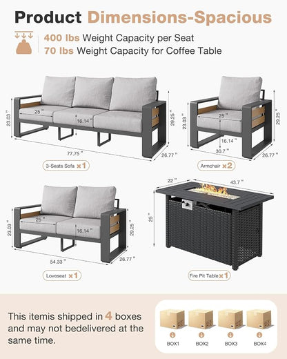 Aoxun Aluminum Patio Furniture Set - Image 7