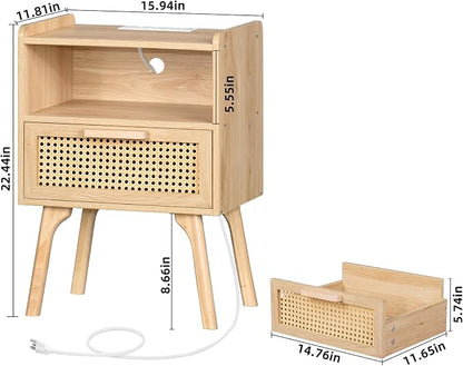 Lerliuo Rattan Nightstands Set of 2 - Image 3