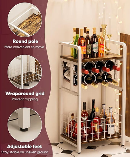 3-Tier Wine Rack Freestanding Floor - Image 4