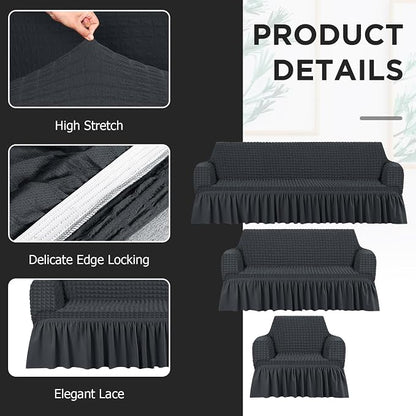 Fanfanwin 3 Pcs Sofa Slipcover Set - Image 3