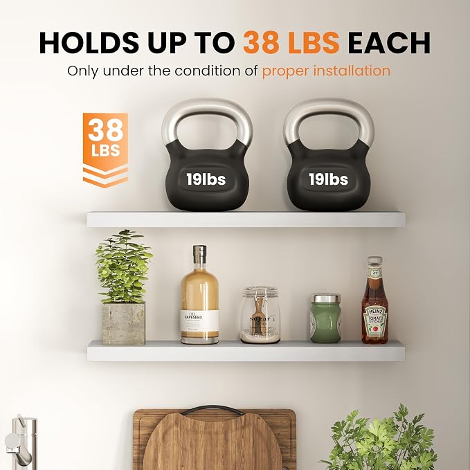Fun Memories Floating Shelves for Wall, 32 Inch Set of 2 Rustic Wood Wall - Image 6
