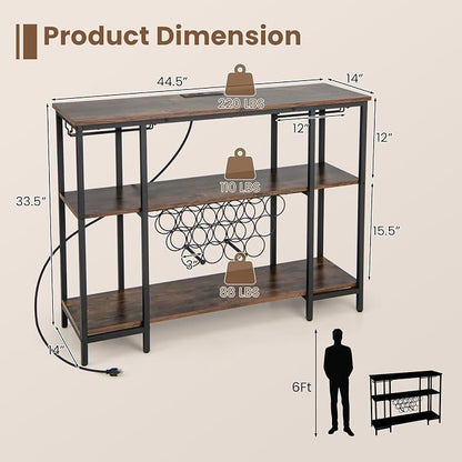 Giantex Wine Rack Freestanding Floor, Bar Cabinet - Image 7
