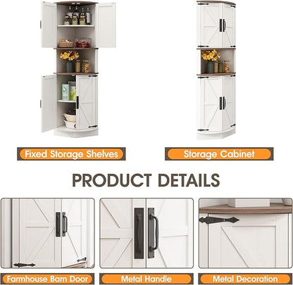 Vabches 64.8" Tall Farmhouse Corner Cabinet - Image 4