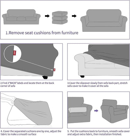 ZNSAYOTX 3 Piece Loveseat Covers - Image 6