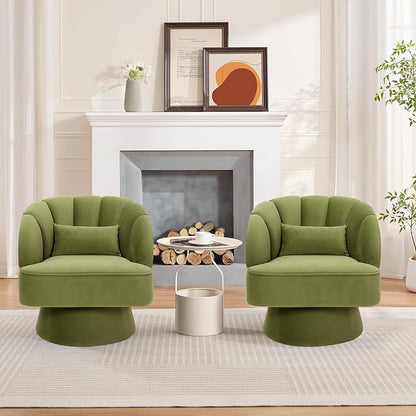 Garvee Ultra-Plush Swivel Accent Chair, 360° Barrel Lounge Chair - Image 2