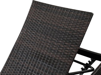 PE Rattan Adjustable Backrest Chaise Lounge Set 2 - Image 6