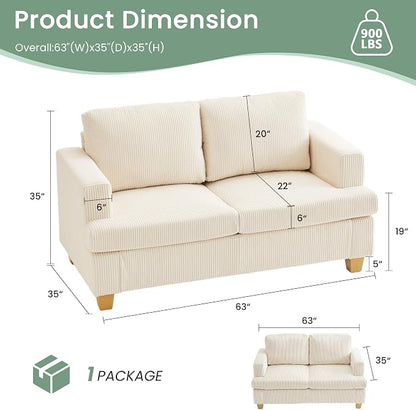 YOUDENOVA 2 Piece Set Comfy Sofa Couch, Loveseat Sofa * 2 - Image 2