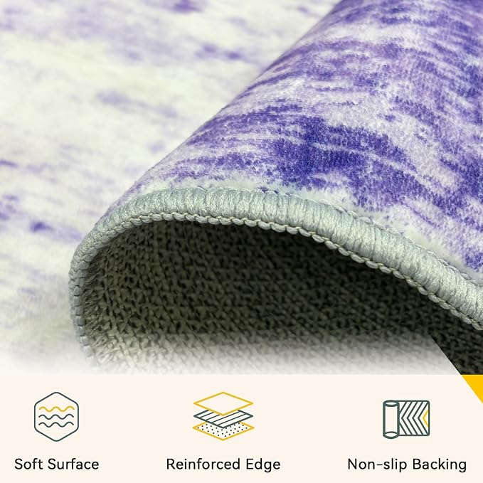 RELEANY Washable Area Rugs 3'x5' Non-Slip Modern Abstract Soft - Image 5