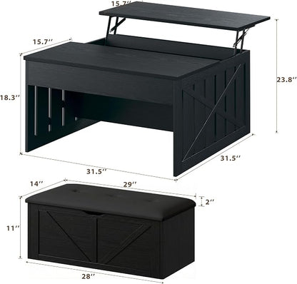 HUAHUU Coffee Table, 31.5 Lift Top Coffee Tables - Image 2