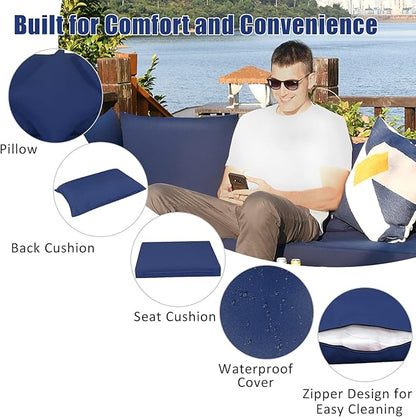 Tangkula 7 Pieces Wicker Patio Furniture Set, All-Weather Outdoor Rattan - Image 6