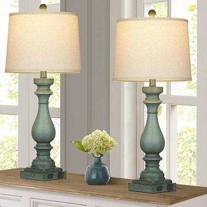 Cinkeda 29" Tall Table Lamp for Living Room Set of 2, Vintage Bedside - Image 7