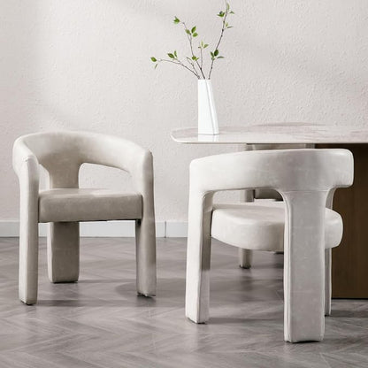 BESTANO Set of 2 Modern PU Leather Upholstered Dining Chairs - Image 4