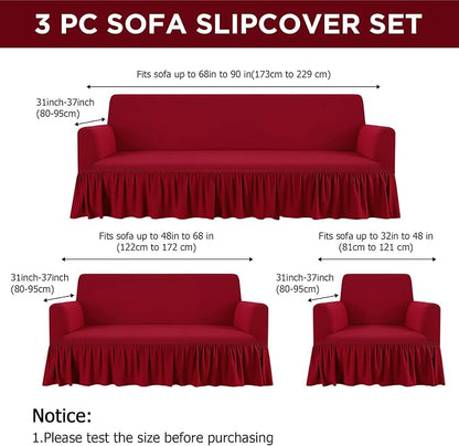 Fanfanwin 3 Pcs Sofa Slipcover Set - Image 2