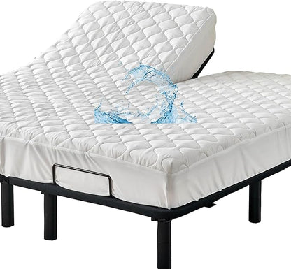 Quilted Waterproof Split Top California King Mattress Protector Pad by Kingnex