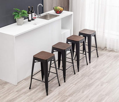 HAOBO Home 24" Backless Metal Counter Stool Height Bar Stools, Barstools - Image 8