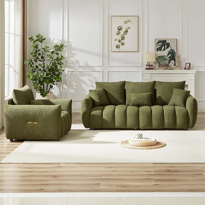 Antetek Teddy Sofa Set for Living Room, Modern Deep Seat Sofa Chair and - Image 3