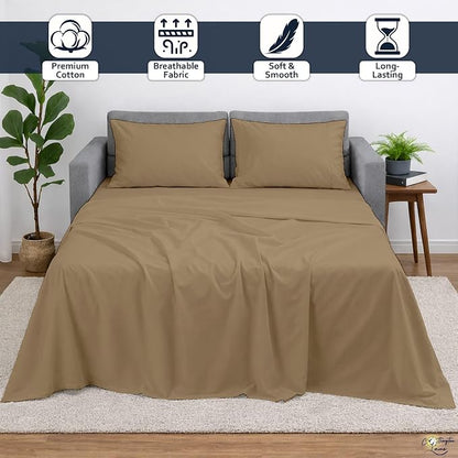 Cottington Lane Sleeper Sofa Sheets Queen Size, 4 Piece Premium Quality 100% - Image 2