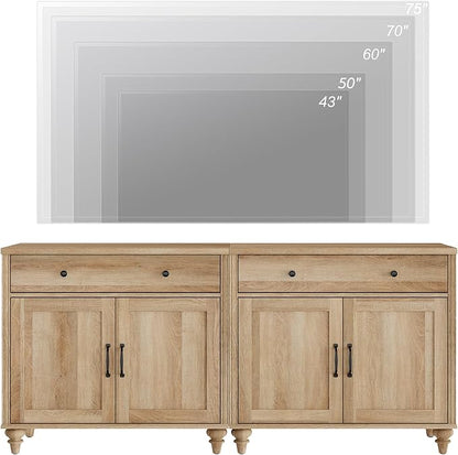 WAMPAT Farmhouse TV Stand for 75 inch TV - Image 4