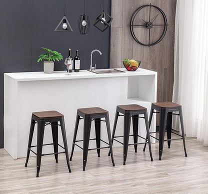 HAOBO Home 26" Backless Metal Counter Stool Height Bar Stools Barstools - Image 8