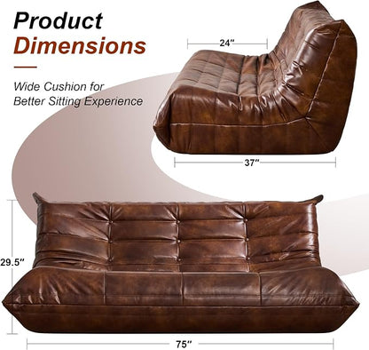 Hobestluk Bean Bag Chair Giant Bean Bag Sofa 3 Seater Bean Bag Chairs - Image 2