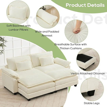 Oprisen 86" Modular Sectional Sofa, Comfy Cloud Couch Sectional Sofa - Image 6