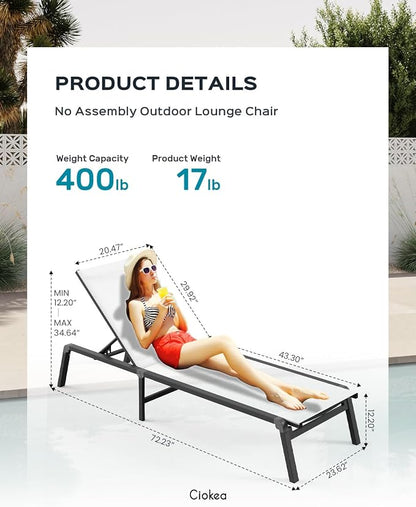 Aluminum Chaise Lounge Ourdoor - Image 2