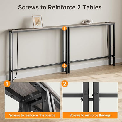 ELYKEN 2 Pack 5.9" Narrow Console Sofa Table - Image 7