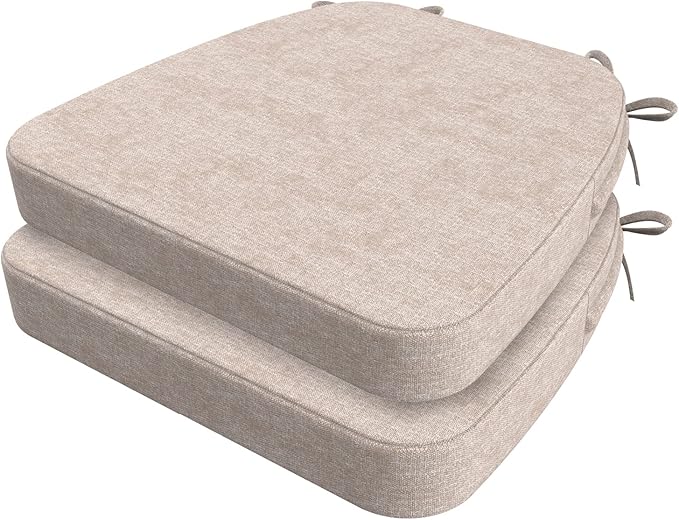 AAAAAcessories D-Shaped Chair Cushions, Machine-Washable Cover, Oatmeal Beige by AAAAAcessories