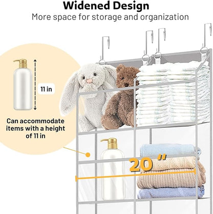 Over the Door Organizer 5 Tiers, Extra Large Behind Door Storage of 10 - Image 4