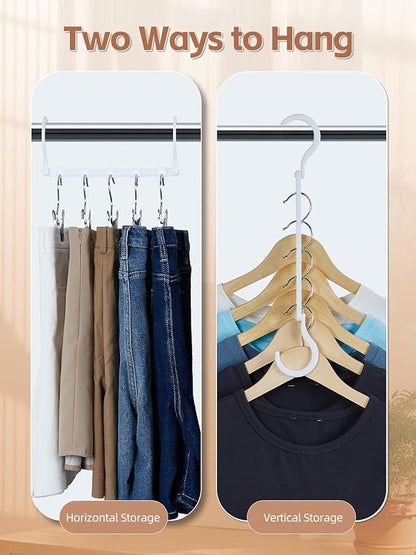 HOUSE DAY White Magic Plastic Hangers Space Saving Organizers and Storage - Image 4