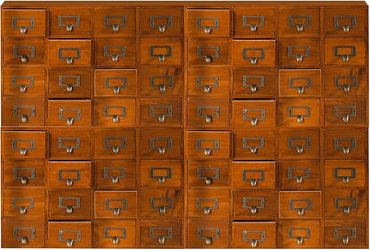 Huge Modular Stackable Against Wall 64-Drawer Apothecary Curio Cabinet Vintage by PrimoSupply