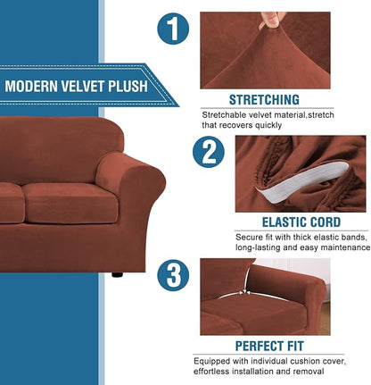 H.VERSAILTEX Rich Polyester and Spandex 2 Piece Cover Chair Slipcover Sofa - Image 3