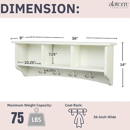 Shaker Cottage 36-Inch Wall-Mounted Coat Rack - Image 3