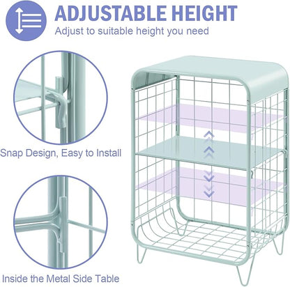 APEXCHASER Cute Nightstand, Metal Side Table, 3 Tier End Table - Image 4