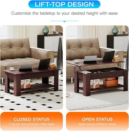 FDW 39 inch Lift Top Coffee Table - Image 4