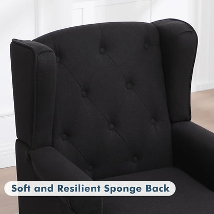 Accent Chair Set of 2, Mid Century Modern Fabric Wingback Chair, Upholstered - Image 6