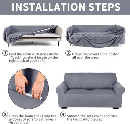 Peryiter 3 Pcs Couch and Loveseat Covers Set Sofa Cover - Image 3