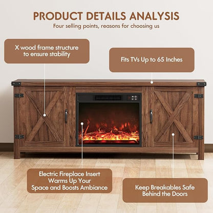 YESHOMY Fireplace TV Stand - Image 5