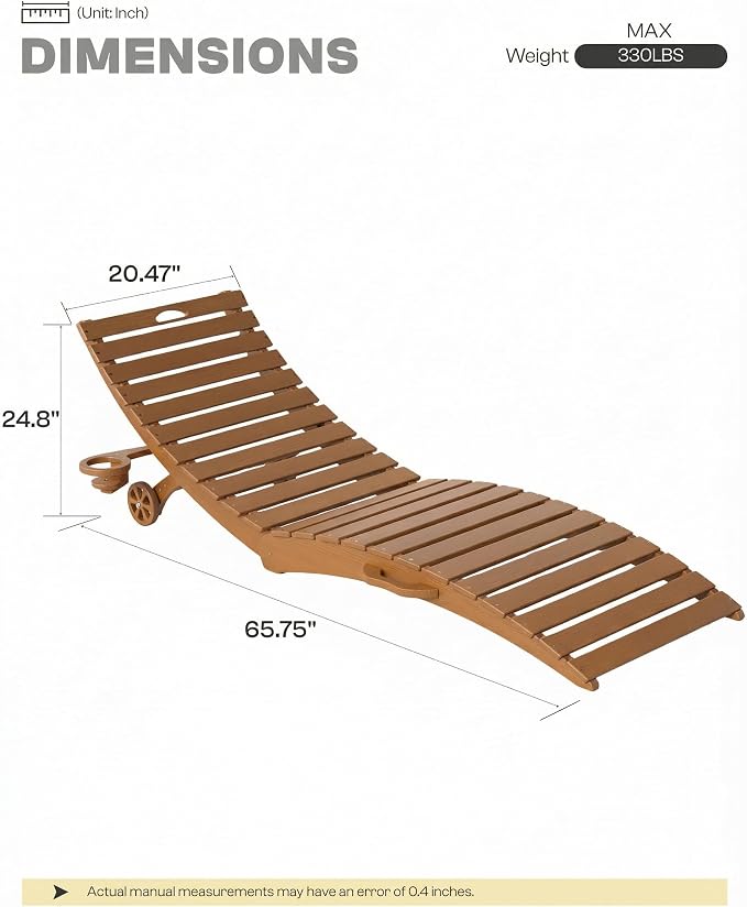 Folding HDPE Pool Lounge Chairs Set of 2 - Image 2