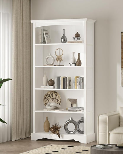 TVU 5-Tier Wooden Bookshelf, 31.5" W x 65" H ×9.9" D Bookshelf - Image 7